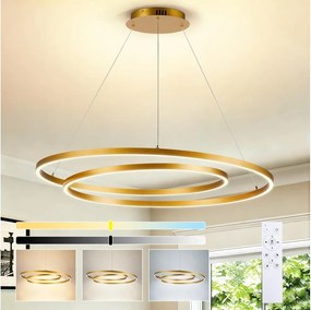 Brilagi-LED Candelabru LED cu reglare a intensității luminii pe cablu TWISTER LED/105W/230V 3000-6000K auriu + telecomandă