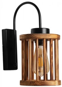Aplica de Perete Avni din Lemn Ars, , Soclu E27, Max 60W, Culoare Maro