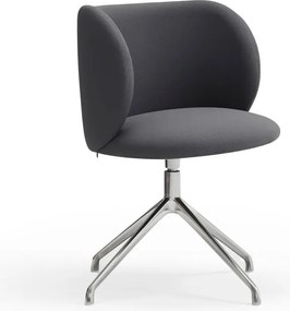 Scaun de sufragerie gri închis tapițat Mogi – Teulat