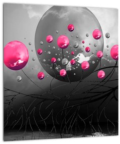 Tabloul cu bile abstracte roz (30x30 cm)
