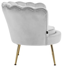 Fotoliu gri deschis cu tapițerie din catifea Kelsey – Støraa