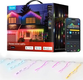 Govee - LED RGBIC Ghirlandă cu țurțuri pentru exterior 10m Wi-Fi Matter IP65