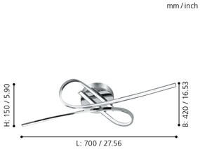 Eglo 96329 - Lustră aplicată LED SELVINA 2xLED/10W/230V