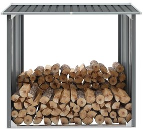 vidaXL Șopron depozitare lemne, oțel galvanizat, 172x91x154 cm, gri