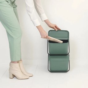 Cos depozitare sau reciclare Brabantia Sort&Go 1006309, 20 L, 22,5x45x28 cm, Stivuibil, Plastic, Verde închis