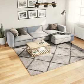 vidaXL Covor pufos &quot;PAMPLONA&quot; cu fire înalte, bej/antracit, 240x240 cm