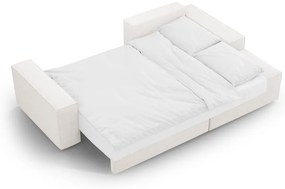 Colțar alb extensibil cu tapițerie din țesătură bouclé (cu colț pe partea dreaptă) Jodie – Micadoni Home