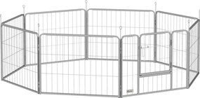 PawHut Tarc pentru animale, gard pentru câini, loc de joacă pentru animale, flexibil adaptabil, oțel inoxidabil | Aosom Romania