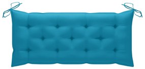 Balansoar cu perna albastru deschis, 120 cm lemn masiv tec Albastru deschis
