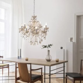 Lustră de cristal pe lanț Paul Neuhaus 3081-97 GRACIA 8xE14/40W/230V aurie