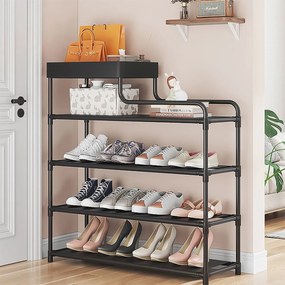Pantofar, Naimeed D5547, raft incaltaminte, polita multifunctionala, 81 x 22 x 60 cm, negru