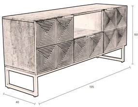 Comodă TV aurie din lemn de mango 40x60 cm Volan – Dutchbone