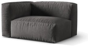 Modul pentru canapea modulară gri cu tapițerie din catifea (cu colț pe partea stângă) Martina – Micadoni