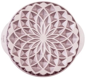 Tava de copt Dr.Oetker Mandala 2557, 26 cm, Rotunda, Aluminiu turnat, Roz auriu