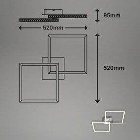 Plafonieră LED dimabilă Briloner 3751-019 FRAME LED/20W/230V crom