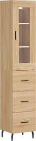 vidaXL Dulap înalt, stejar sonoma, 34,5x34x180 cm, lemn prelucrat