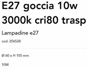 Bec LED, E27 10W 3000K cri80 transparent