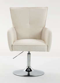 HR250N Scaun Crem Boucle Bază Cromata