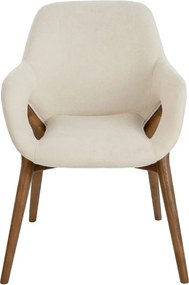 Scaun modern design italian, Lemn, Tesatura, Beige