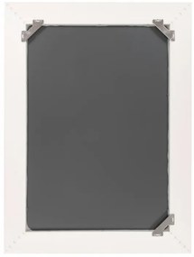 Oglinda dreptunghiulara cu rama din polistiren alba/argintie Harper, 79cm (L) x 59cm (L) x 1,8cm (H)