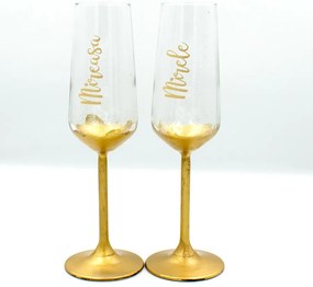 Pahare de sampanie pentru miri golden