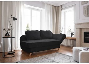 Șezlong gri antracit cu tapițerie din catifea reiată (cu colț pe partea dreaptă) Chic Charlotte – Miuform