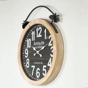 Ceas de perete 1xAA d. 50 cm bej/negru