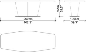 Masă lemn masiv de dining Viera Personalizabilă - 300 cm