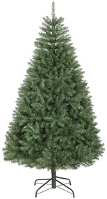 HOMCOM Brad Artificial de Crăciun de 180 cm, Brad de Crăciun Fals cu Ramuri Dense pe Balama, Bază Metalică Pliabilă, Structură pe Secțiuni Ușor de Asamblat, Verde | Aosom Romania