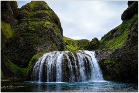 Tablou - Stânci cu cascadă (90x60 cm)