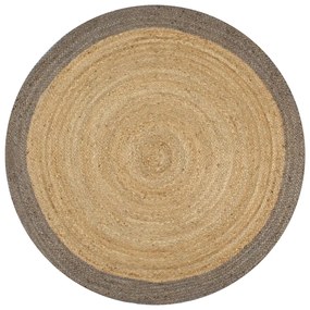 vidaXL Covor manual cu margine gri, 120 cm, iută