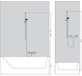 Set de dus cu bara 65 cm Hansgrohe, Raindance Select E, crom