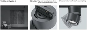 Spot LED, accesoriu pentru sinele monofazate Unity, Yin alb 4000K
