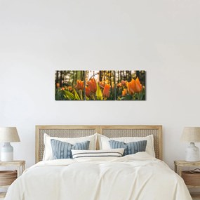 Tablou - florile lalelelor (cu ceas) (90x30 cm)