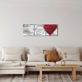 Tablou -Inima din coroanele copacilor (cu ceas) (90x30 cm)