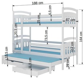 Zondo Pat etajat pentru copii 180x80 cm. 1052270
