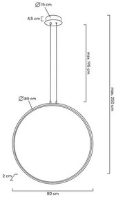 Lustra design inelar LED Ring 80 negru