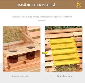 Outsunny Leaganr Gradina Suspendat cu 3 Locuri din Lemn pentru Gradina sau Terasa | Aosom Romania