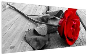 Tablou cu trandafirul roșu închis (120x50 cm), în 40 de alte dimensiuni noi