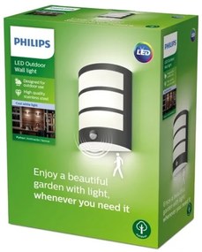 Aplică LED de exterior cu senzor PYTHON LED/6W/230V 4000K IP44 Philips