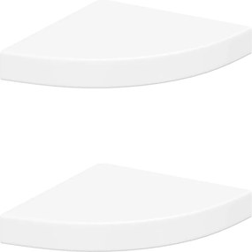 vidaXL Rafturi colțar de perete, 2 buc., alb, 25 x 25 x 3,8 cm, MDF