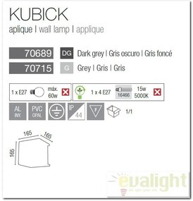 Aplica de perete exterior IP44 Kubick 70689