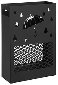 Suport umbrela, 28 x 12 x 41 cm, metal, negru, Songmics