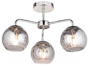 Endon 97971 - Lustră aplicată DIMPLE 3xE14/25W/230V crom lucios/gri fumuriu