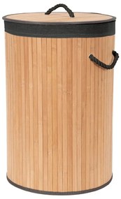Coș de rufe în culoare naturală din bambus 70 l Bamboo – Compactor