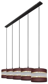 Lustră pe cablu HELEN 5xE27/15W/230V maro/neagră/aurie