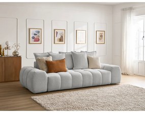 Canapea gri deschis cu tapițerie din chenille 278 cm Everest – Bobochic Paris
