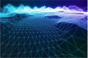 Tablou - Munți în model de calculator (90x60 cm)