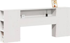 vidaXL Tăblie de pat cu depozitare alb 200 cm lemn masiv de pin