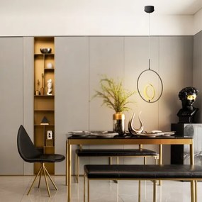 Lustră LED pe cablu Aigostar LED/15W/230V 6500K negru/auriu